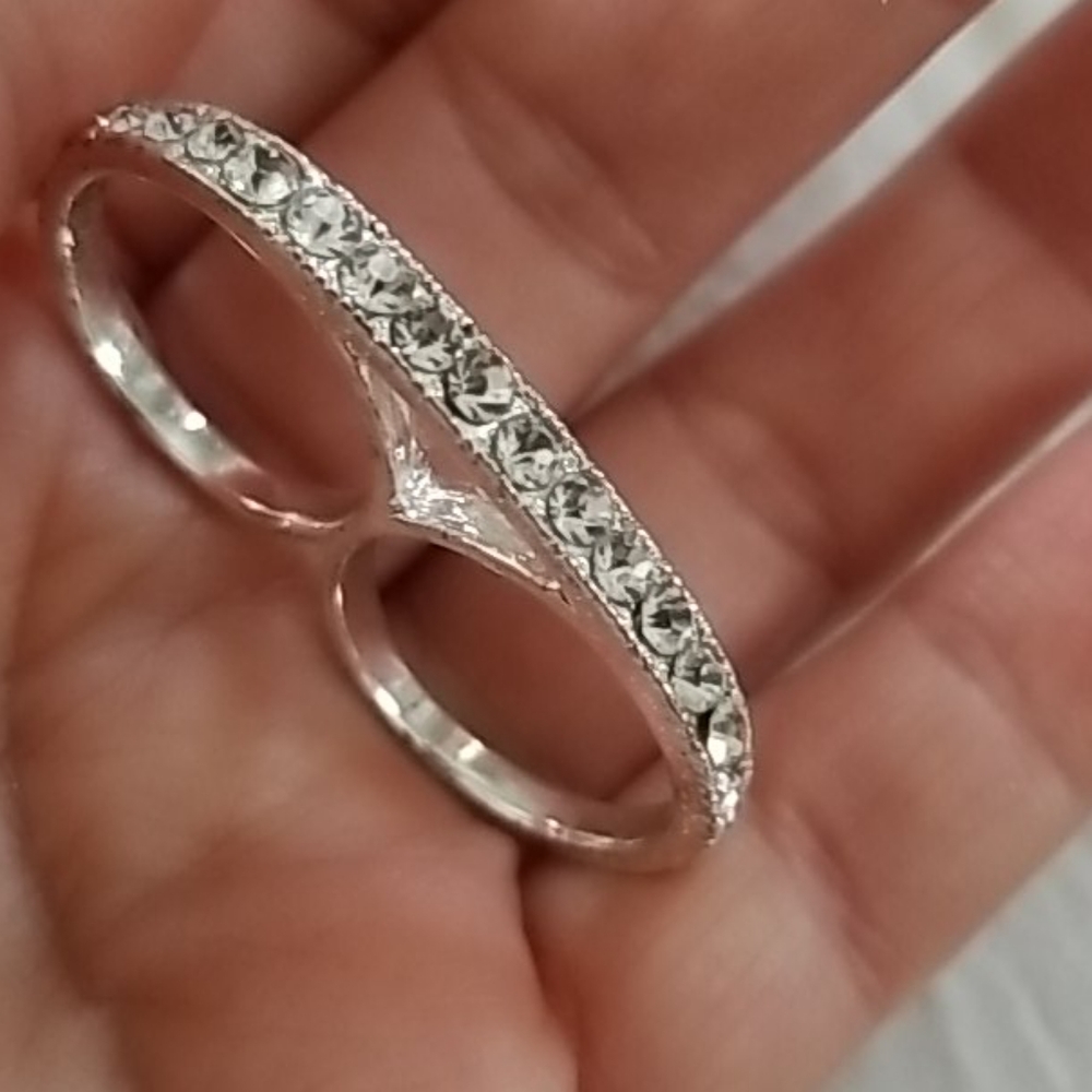CZ Cubic Double Ring Fits Size 6 8
